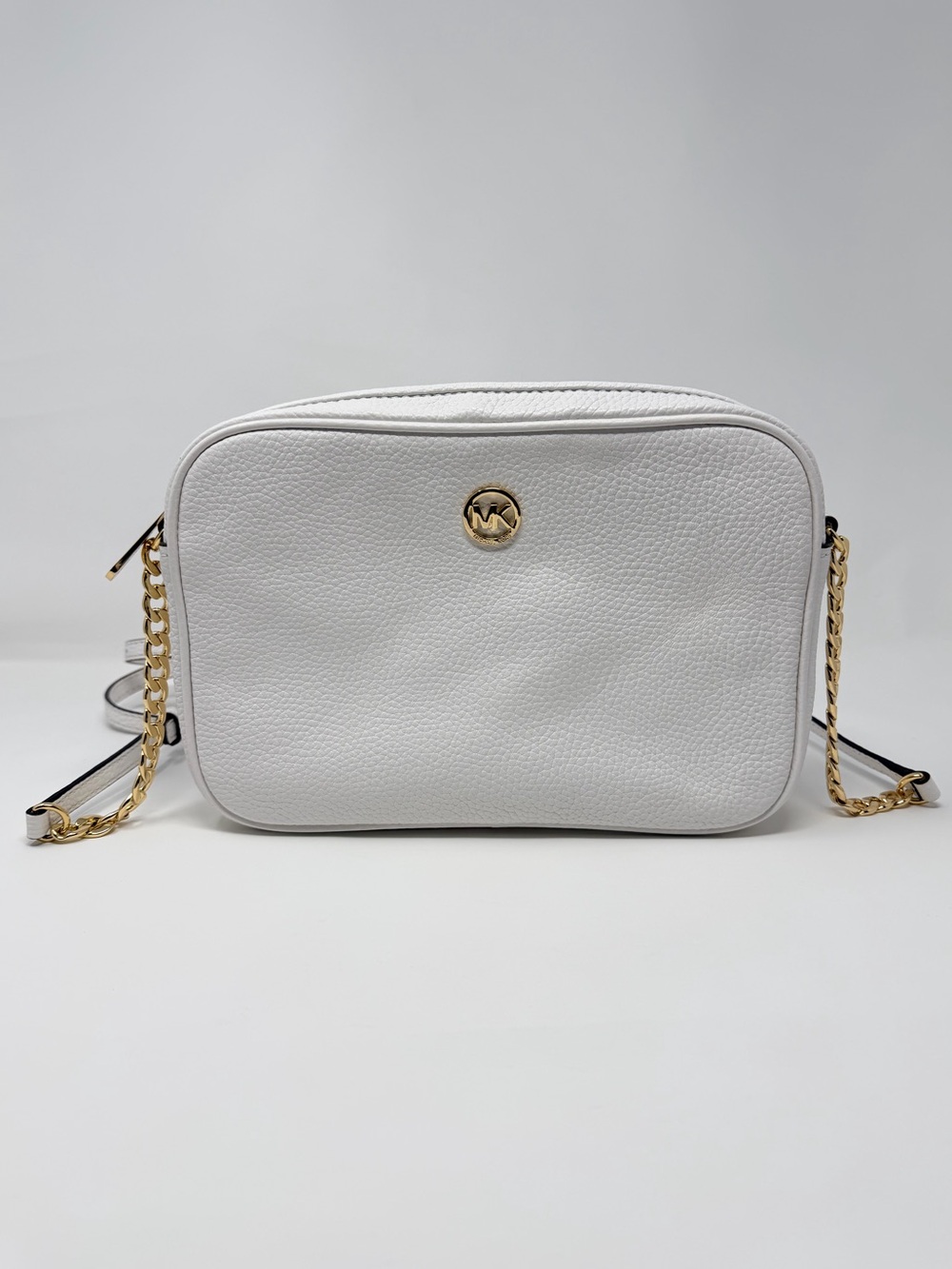 Michael Kors White Crossbody Handbag Casual Summer Camera Bag Vacation Purse MK